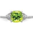 thumbnail image 5 of Sterling Silver Rhodium Plated Diamond And Peridot Ring (Size 8) Made In India qr4502pe-8, 5 of 5