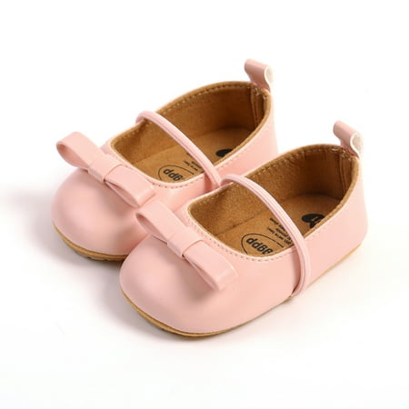 

Baby Girls Bowknot PU Leather Casual Shoes Anti-Slip Soft Sole Round Toe Prewalker Shoes 0-18M