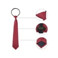 thumbnail image 3 of CORBATA DE HOMBRE PRE-ATADA CON CREMALLERA INSPIRADA EN CHIC PARA EL DÍA DEL PADRE, COLOR SÓLIDO, FORMAL Y CASUAL, AJUSTABLE, ANCHA, COLOR ROJO VINO, LARGA 48 cm/18.9', 3 of 5