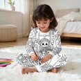 thumbnail image 6 of Yuncity Girls Pajamas Halloween Diy For Children Autumn Winter Long Sleeve Jammies Casual Pjs Cozy Comfortable Loungewear Pajama Set Size 2-3 Years White, 6 of 8