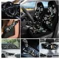 thumbnail image 2 of Yuyamidu Dragonfly Car Seat Covers Sets of 16 Flower Steering Wheel Cover Seat Belt Covers Gear Shift Knob Cover Rear View Mirror Cover Cup Coasters Key Chain Sun Visor Car Accessories, 2 of 7