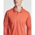 thumbnail image 4 of 3 Pack Men's Dry-Fit Long-Sleeve Active Polo Shirt - Casual Performance Golf Quick Dry (Available In Big & Tall), 4 of 6