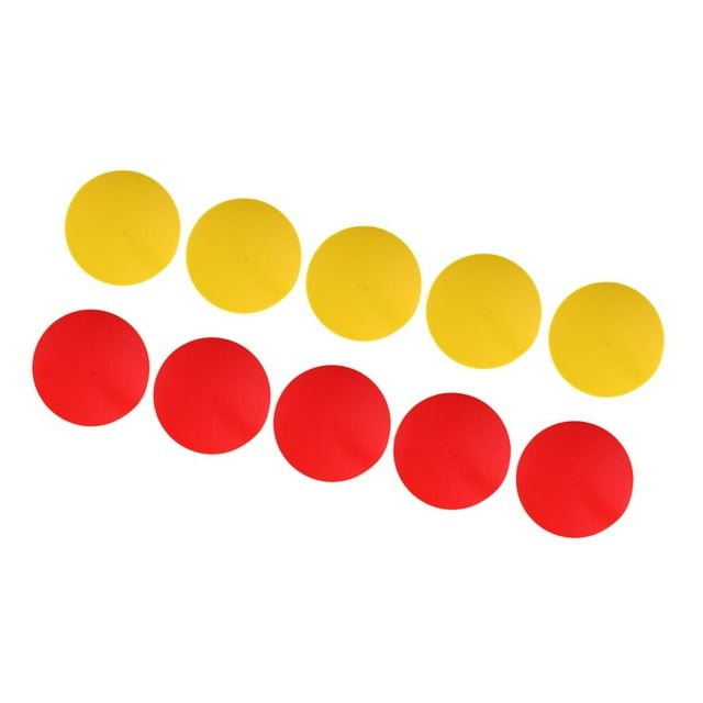 10PCS Markers Flat Conos Fútbol Baloncesto ejercicio Sit Círculos Antideslizantes Señales Amarillo y Rojo