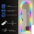 thumbnail image 5 of LVSOMT 55"x20" Arched RGB Lights Full Length Mirror, LED Lighted Body Mirror with RGB Color Changing, Hanging Door Wall Mounted Mirror Full Length, For Bedroom Living Room Barber Shop Beauty Salon, 5 of 12
