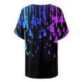 thumbnail image 5 of Scyoekwg Womens Tops Summer Trendy Short Sleeve Shirt for Women Personality Print Comfy Casual Loose Graphic Tees V-Neck Tunic Tops T-Shirts Purple M, 5 of 5