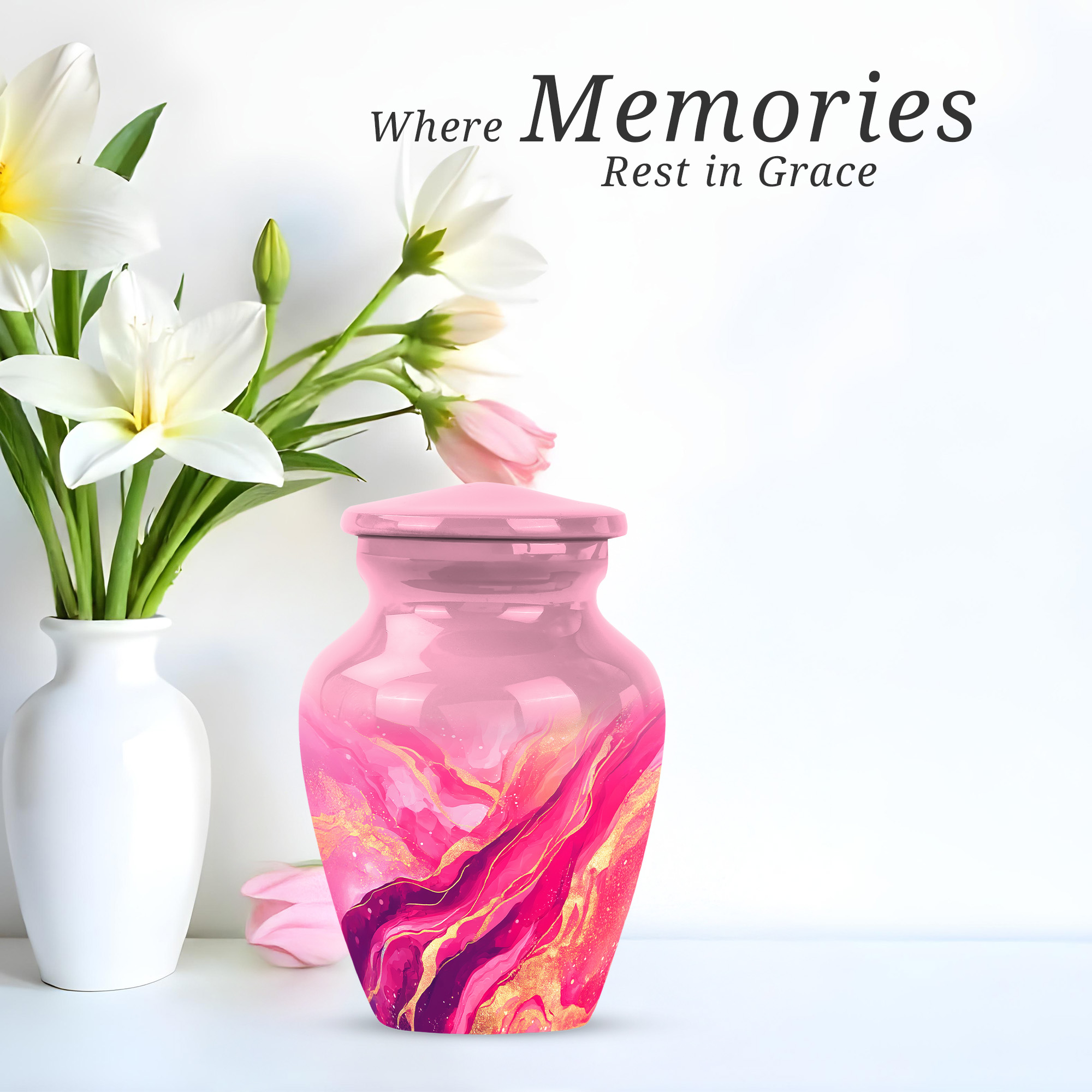 Pink Urn Keepsake For Human Ashes 3 Inch, Adult Cremation Urns For Human Ashes, Mini Keepsake Urns For Male And Female, Ash Urn For Humans Male