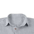 thumbnail image 4 of Men's Pinstripe Button down Shirt with Pocket - Long Sleeve Lapel Collar Top, Retro Button for Smart Casual Work and Weekend Outings, 4 of 6
