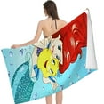 thumbnail image 4 of Heduofu Kids Bath/Pool/Beach Towel - Featuring Ariel and Flounder - Super Soft &amp; Absorbent Fade Resistant Towel 30x60in, 4 of 9