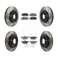 thumbnail image 1 of Transit Auto Front Rear Coated Drilled Slotted Disc Brake Rotors and Semi-Metallic Pads Kit for Car 2019-2022 Honda Insight KDS-101198, 1 of 11