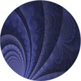 thumbnail image 1 of Ahgly Company Tapis d'Intérieur Lavables en Machine, Ronds, Bleu Nuit Transitionnel, Ronds de 6 Pi, 1 of 7