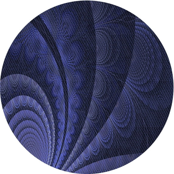 Ahgly Company Indoor Round Patterned Night Blue Area Rugs, 3' Round