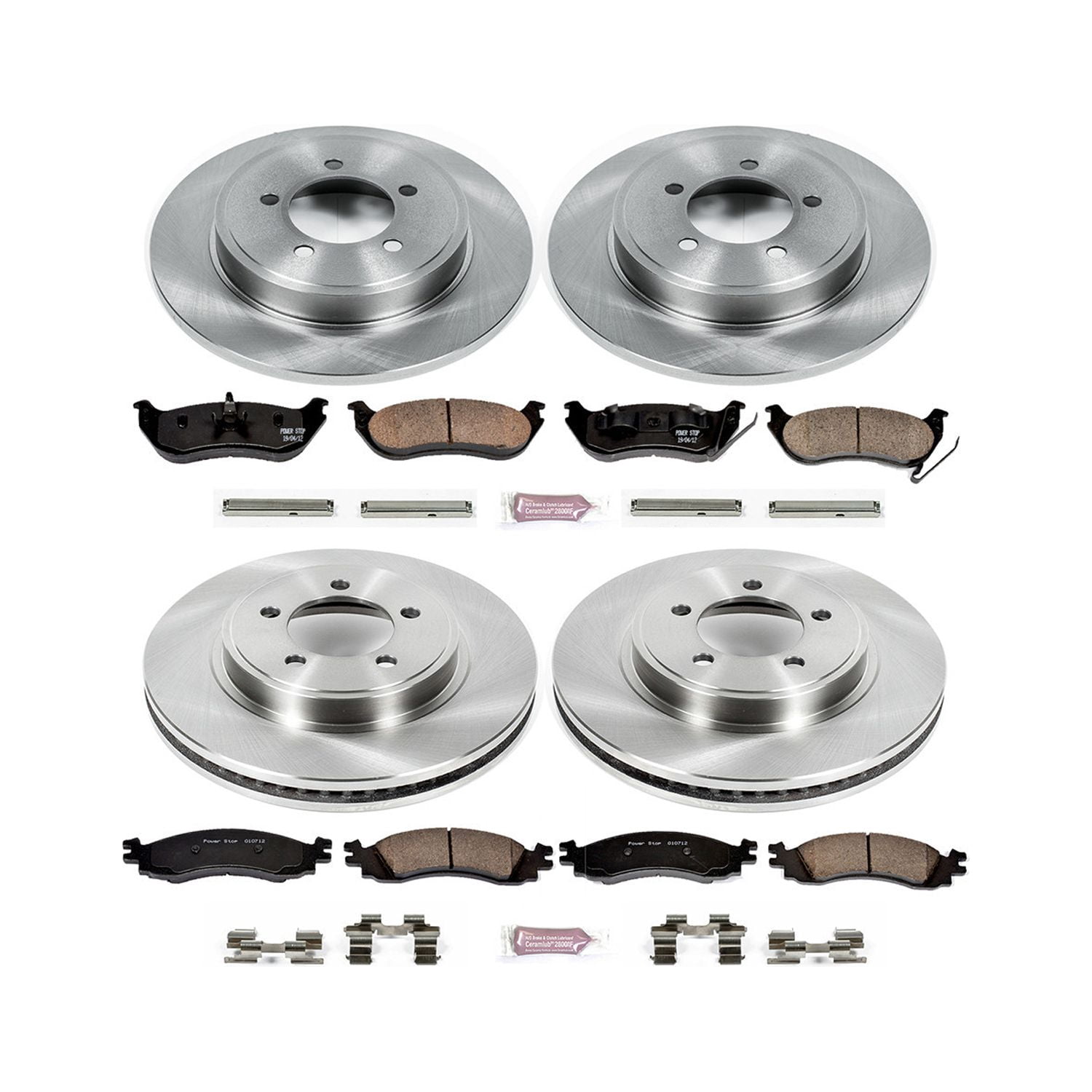 Power Stop Front and Rear Stock Replacement Brake Pad and Rotor Kit KOE1443 Fits 2006 Ford Explorer