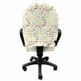 thumbnail image 3 of Abstract Office Chair Slipcover, Traditional Polka Dots with Colorful Summer Vibes Retro Look Vibrant Swirl Designs, Stretch Decorative Fabric Cover, Standard Size, Multicolor, by Ambesonne, 3 of 5