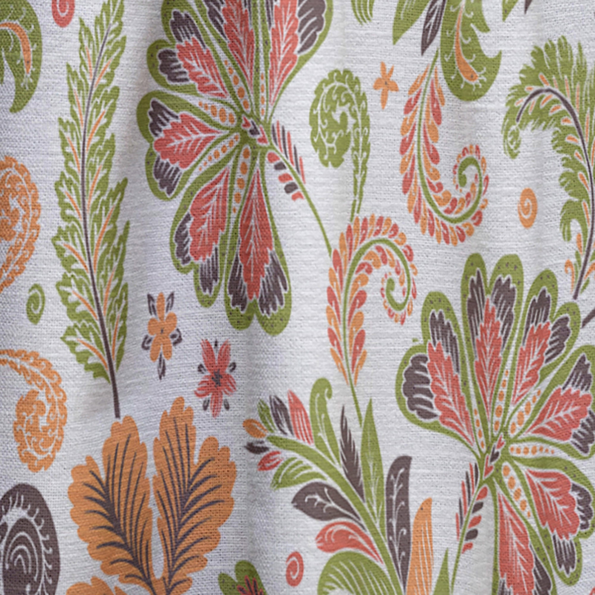 Designart 'Retro Fantasy Flowers On White I' Mid-Century Modern Curtain Panel