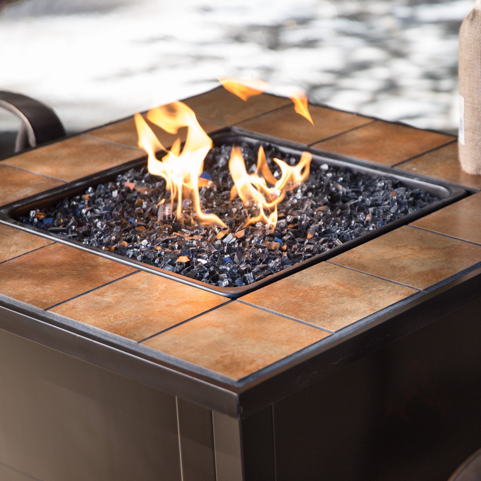 Red Ember Desert Sand 32 In Square Propane Fire Pit Table Com Square Propane Fire Pit Table Com