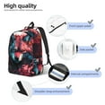 thumbnail image 3 of Wukai Red Flame Wolf Head Durable Canvas Laptop Backpack,Adjustable Shoulder Straps,Water-Resistant,Large Capacity,Stylish Design, Fits 15-17in Laptops,Unisex for School,Office,Travel-Small, 3 of 5