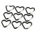thumbnail image 6 of Pack 100 Heart Shaped Aluminum Alloy Keychain Clip Carabiner Hook Key Holder - Black color, 6 of 6