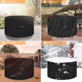 thumbnail image 2 of Funda para mesa de jardín con salidas de aire, impermeable, resistente al viento, anti-UV, resistente a desgarros, funda protectora de tela Oxford 210D resistente para sala de estar, redonda (130*71cm) - Negro ER, 2 of 4