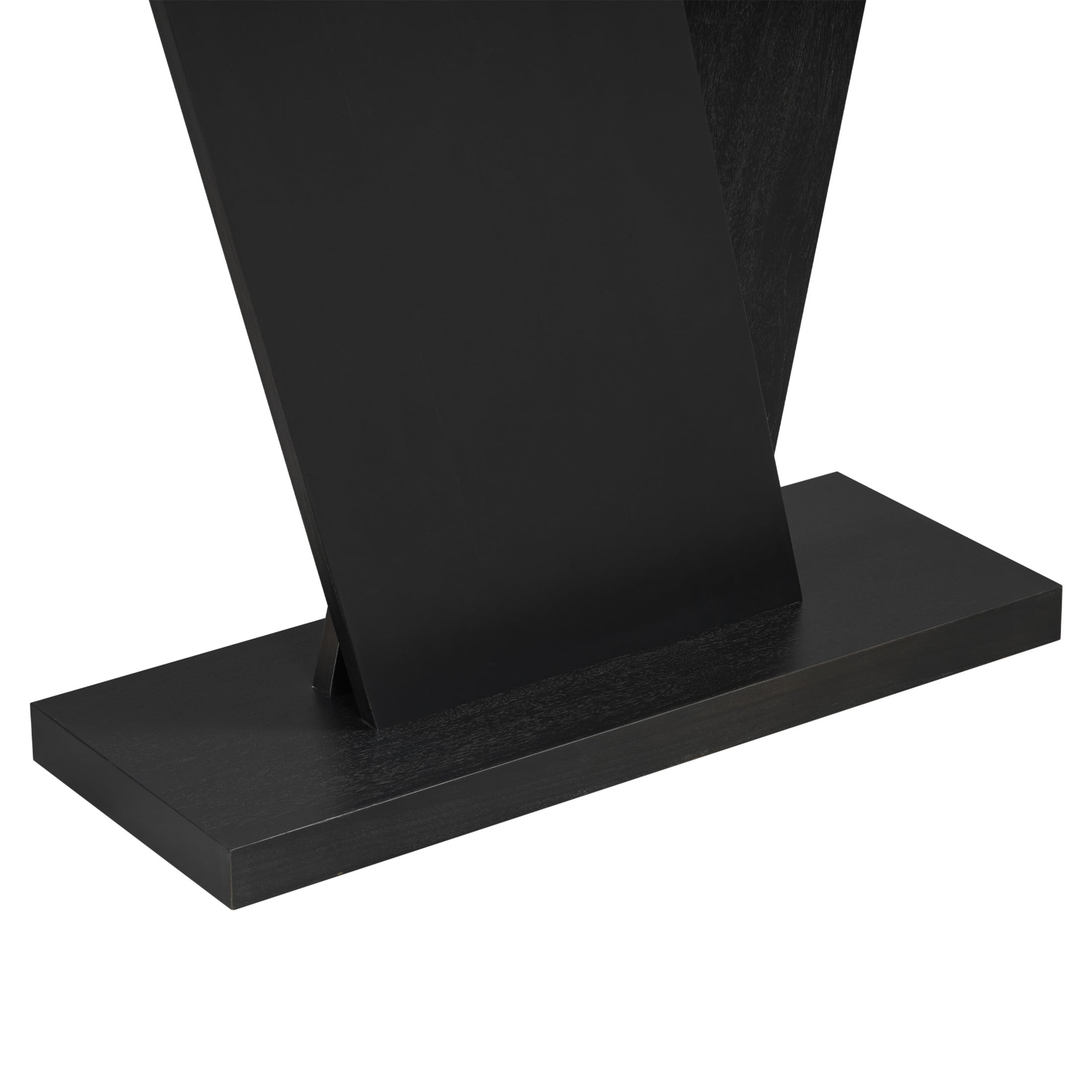 Ben Minimalist Console Table with V-Base, Natural Wood Veneer Black