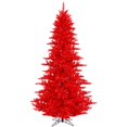 thumbnail image 1 of Sapin de Noël Rouge avec Lumières LED Rouges, 5.5 Pieds x 42 Po, 1 of 1
