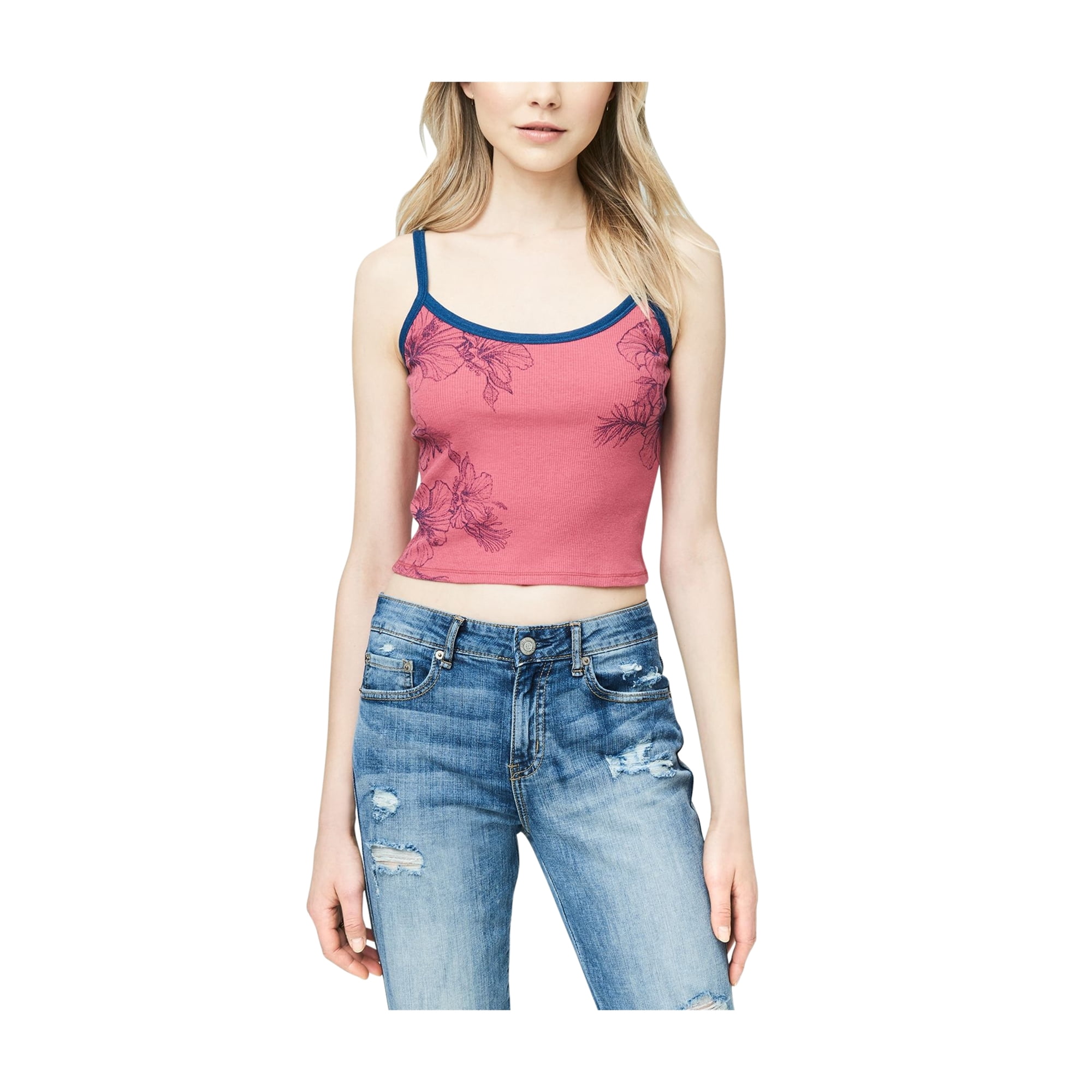 Aeropostale Womens Hibiscus Tank Top 