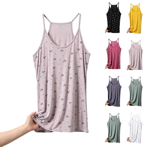 QSXADF Womens Sleeveless Pajama Top Summer Sleep Shirt Graphic Bow Modals Loose Camisole Women Summer Home Sleepwear Ladies Loungewear