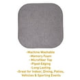 thumbnail image 4 of Alexis Memory Foam No Slip Back 16 x 16 Chair Pad Cushion 2 Pack - Gray-Silver, 4 of 6