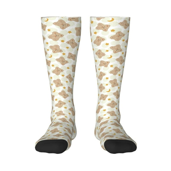 Naloa Kawaii Bear Thigh High Socks Extra Long Stretchy Sock Women Over Knee High Opaque Stocking Daily Wear