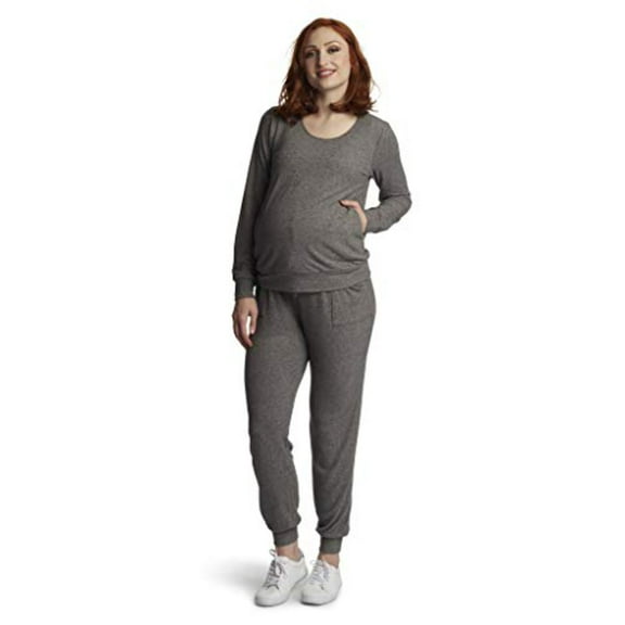 Everly Grey Whitney Maternity/Nursing Two-Piece Set Charcoal - Small