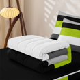 thumbnail image 5 of Erosebridal Simple Color Stripe Zipper Queen Comforter Set with Fitted Sheet and 2 Pillowcases,Abstract Geometric Line Zipper Bedding Set For Girls,Black Reversible,4 Pieces, 5 of 7