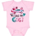 thumbnail image 3 of Inktastic I Love My Gigi Pink and Blue Fox with Hearts Boys or Girls Baby Bodysuit, 3 of 5