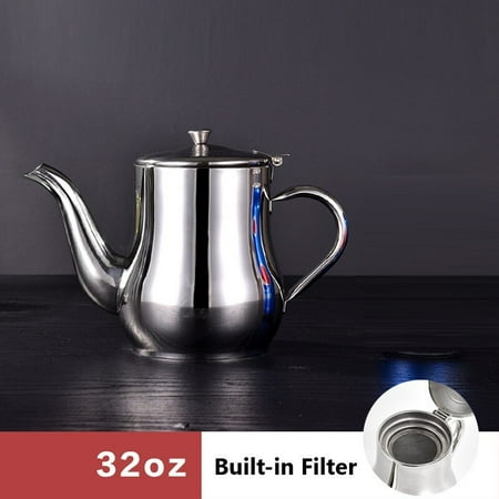 

201 Stainless Steel Oil Can Kitchen Oil Filter Cup Household Filter Mesh Oil Tank Pot Leak Oil Leak Storage Large Capacity