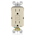 thumbnail image 1 of Outlet Leviton GFTA1-T GFCI 15A con luz de alarma acústica, color almendra, 1 of 7