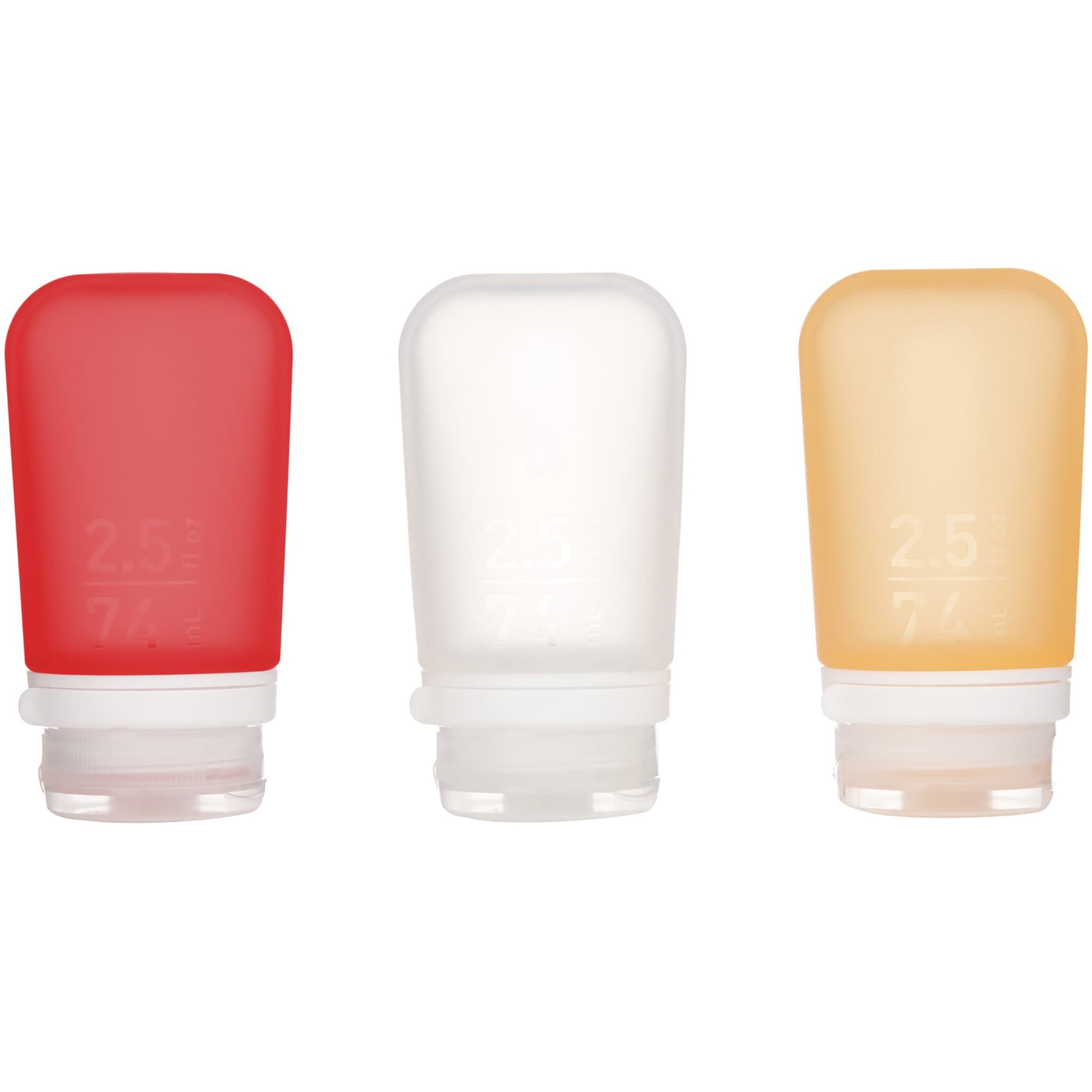 772151 2.5 oz Medium Gotoob Plus Squeeze Bottle - Clear, Red & Orange - Pack of 3