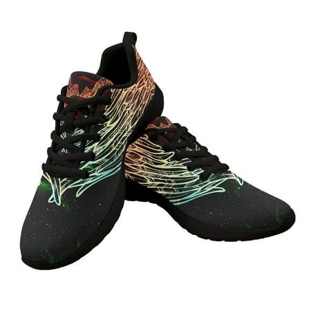 

Hot Sale Mesh Men Women Running Shoes Wing Pattern Breathable Lace-Up Jogging Light Sneakers Outdoor Soft Shoes Plus Size 46