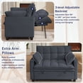 thumbnail image 3 of Pingliang Home Convertible Loveseat Reclining Sleeper Sofa Pull Out Bed,2 Seat Small Couch with Storage Side Pockets,for Living Room Apartment Office Studio, 3 of 11
