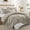 Beige, variant on Ameha 3-Piece Quilt Bedspread Set Lightweight Embossed Floral Microfiber Coverlet Adult Queen Size Washed Blue