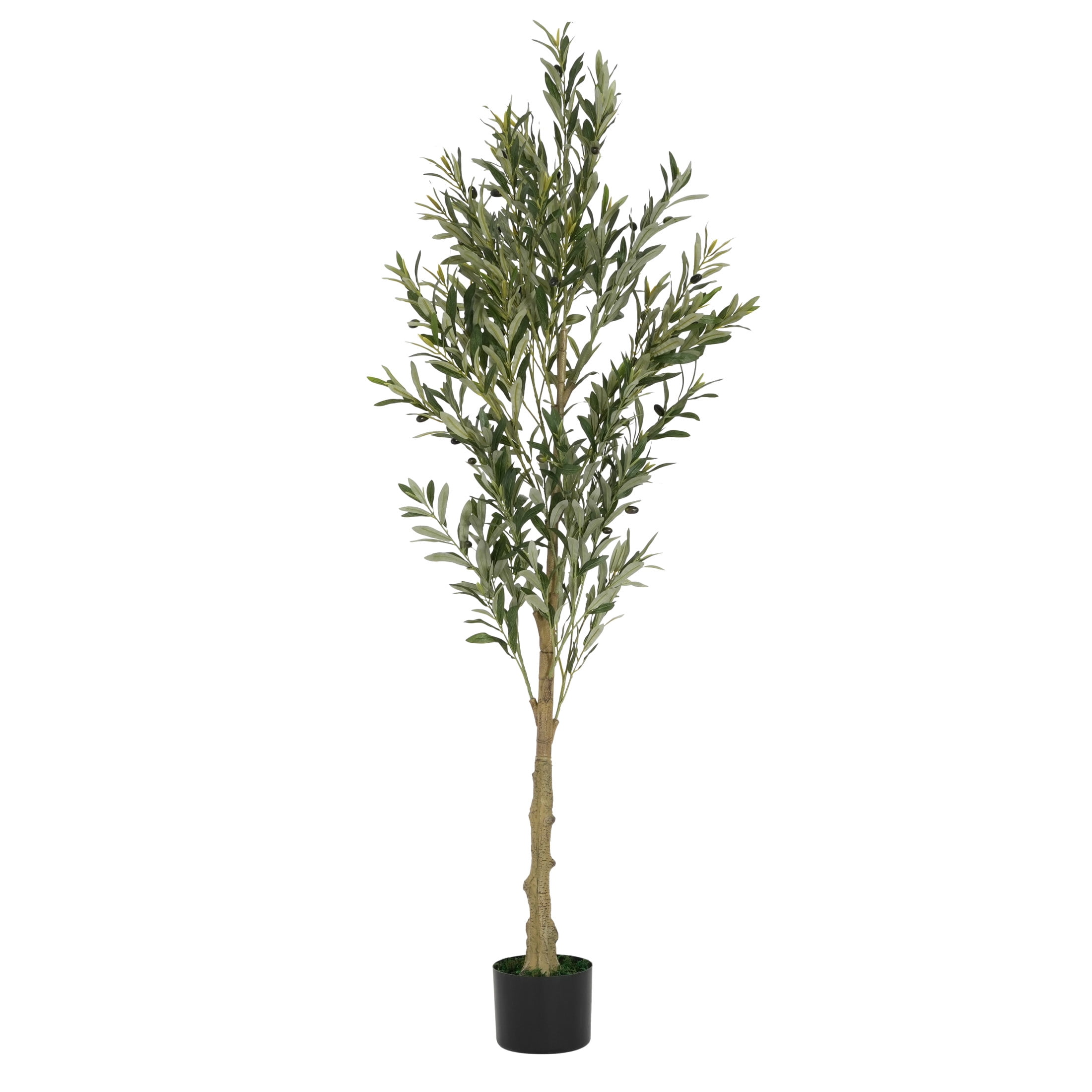 Christopher Knight Home 71" Olive Tree in Black Plastic Pot, Pre-Potted Faux Greenery Tree for Home Decor