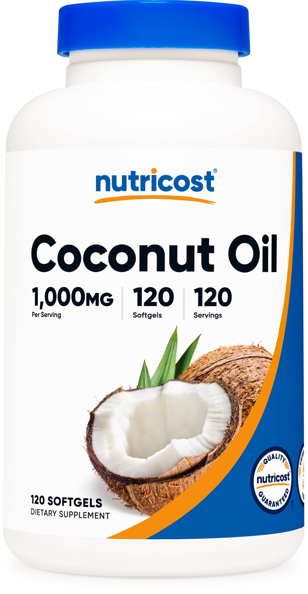 Nutricost Coconut Oil Capsules 1000mg, 120 Softgels, Gluten Free and
