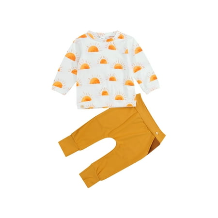 

Binpure Baby Long Sleeves + Trousers Small Sun Pattern Printing Round Neck