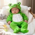 thumbnail image 2 of Likimi Baby Infant Boys Jumpsuits Hooded Zipper Cartoon Print Long Sleeve Romper For Baby Autumn Winter Casual Clothes Green Size 9-12 Months, 2 of 8
