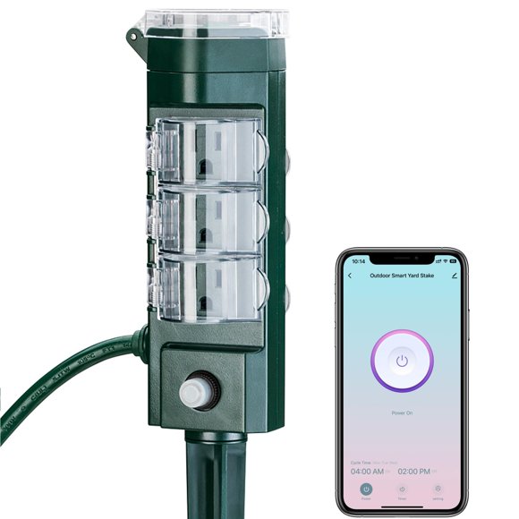 HBN 6-Outlet Outdoor Smart Plug with WiFi Timer Alexa & Google Assistant