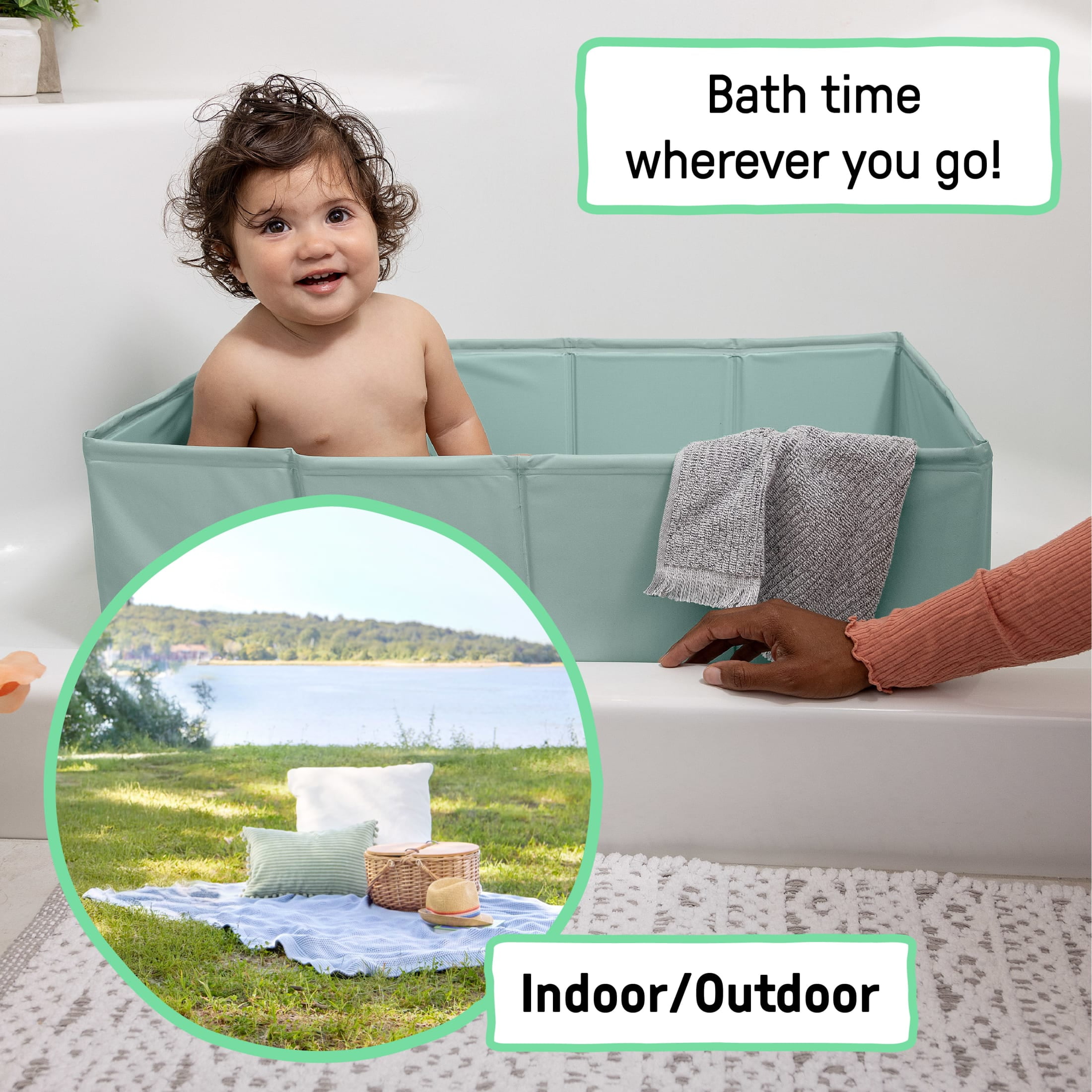Ingenuity Tuckaway Toddler Tub, Converts Shower to Tub, Folds to Store, 12M-5Y