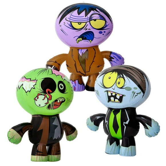 5Star-TD Set of 3 Crazy Inflatable Zombies (24") Party Decor/Favor Toy
