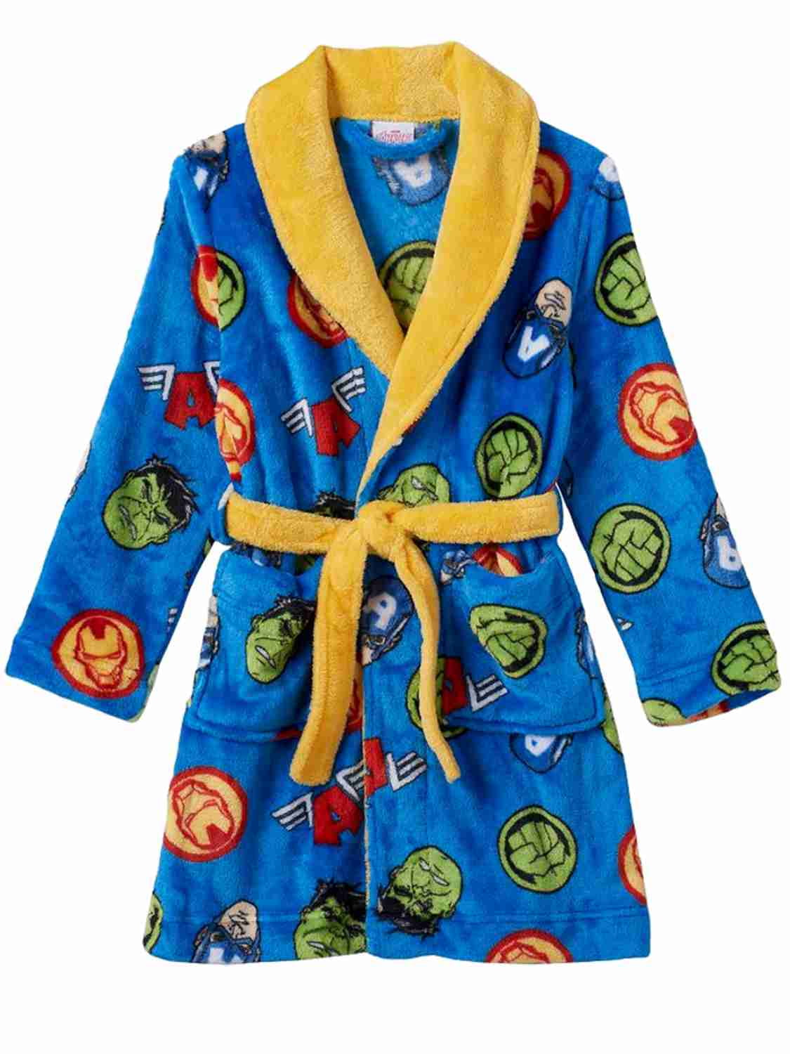 MARVEL COMICS ROBE AGE 4-8 AVENGERS OFFICIAL MERCHANDISE HOODY DRESSING GOWN 
