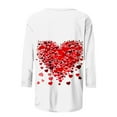 thumbnail image 5 of Penkiiy Chemises à Manches 3/4 pour Femmes, T-Shirts Graphiques Imprimés Mignons, Blouses Décontractées Grande Taille, Hauts Basiques, Pull-Over, Multicolore, 5 of 5