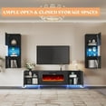 thumbnail image 4 of Merluxy 3-Piece Modern Wall Unit Entertainment Center Set,TV Stand with 40" Electric Fireplace, 2 LED Wall Storage Cabinets, Black, 4 of 7