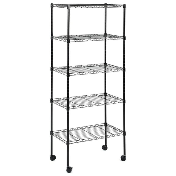 5-Tier Storage Shelves, 21" W x 12" D x 54" H Adjustable Heavy Duty Wire Metal Shelving Unit,