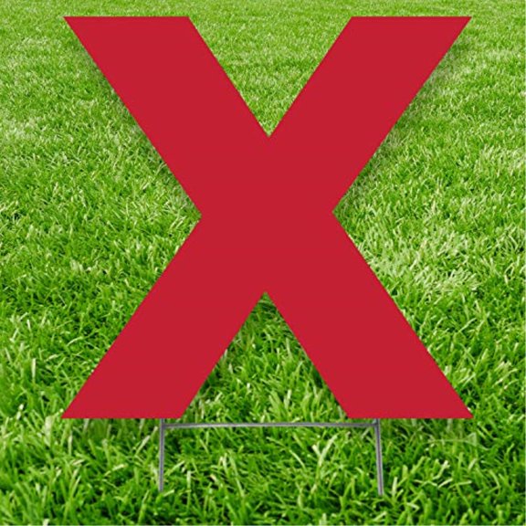 Red Letter X 20 inches tall