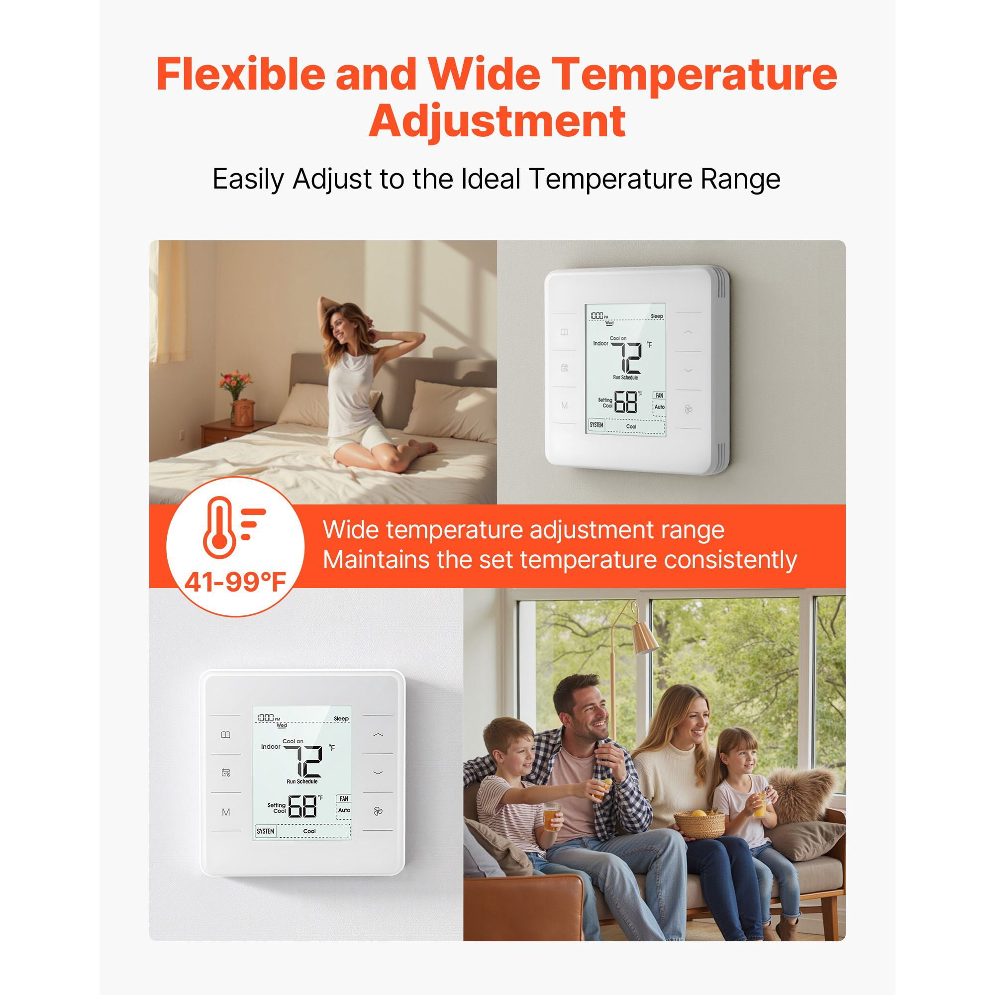 7-Day Programmable Thermostat for Underfloor Heating, Flexible Temperature Scheduling Energy Saving, Digital Home Thermostat for Floor Heating System